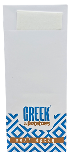 [VP01344-ACG] GREEK&POTATOES Pochette à couverts avec serviette Tork 500pcs